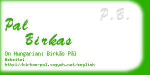 pal birkas business card